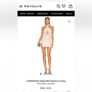 Michael Costello Halter Mini Dress in Ivory
